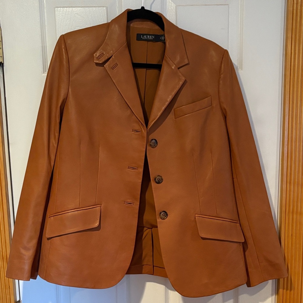 Ralph Lauren Camel Faux Leather Jacket